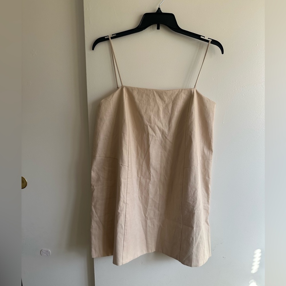 Neutral Beige Spaghetti-Strap Mini Dress from Anthropologie Mare Mare